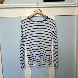 Vince White & Blue Striped Linen Sweater XS